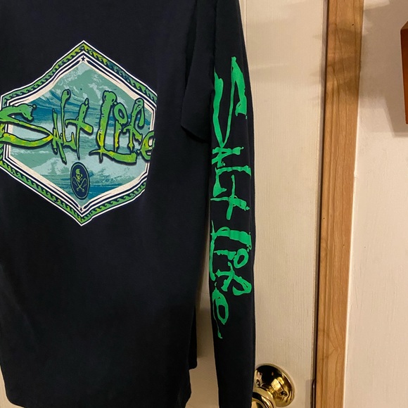 Salt Life Navy LS Tee Sz S VGUC ๐๐ - Picture 5 of 6